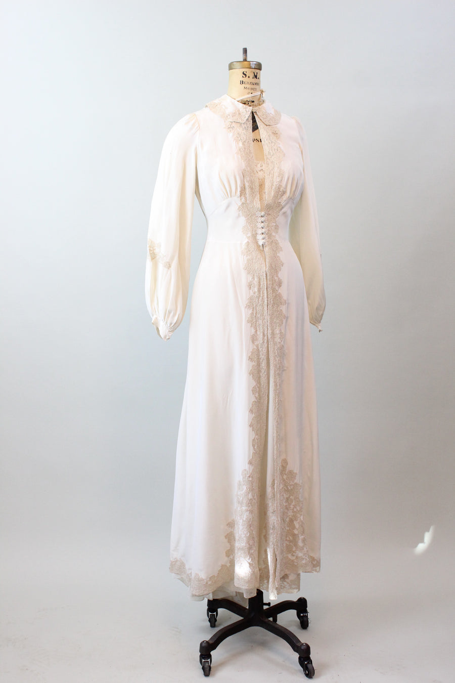 1930s PEIGNOIR set nightgown and robe small medium | new spring summer