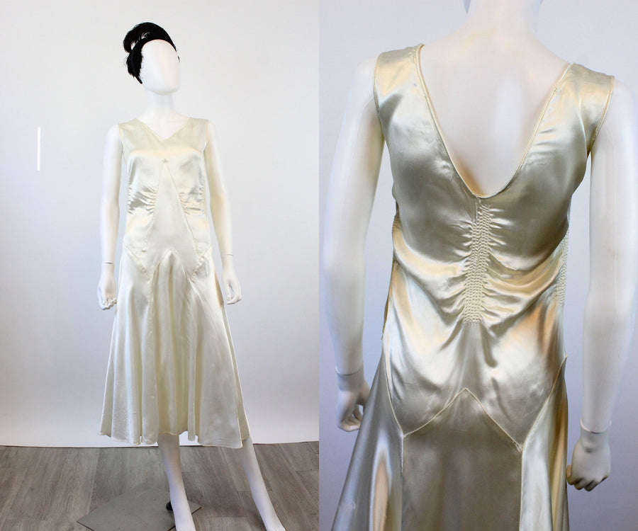 1920s 1930s LIQUID SATIN wedding dress xs small | new spring summer