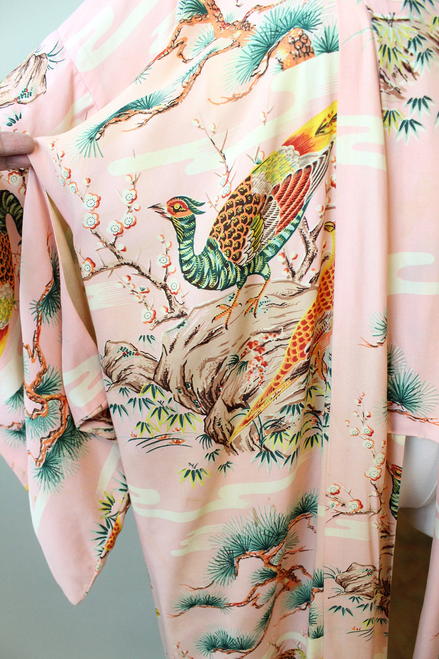 1940s KIMONO pheasant CACTUS print all sizes | new spring summer