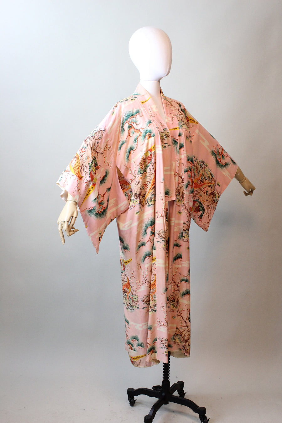 1940s KIMONO pheasant CACTUS print all sizes | new spring summer