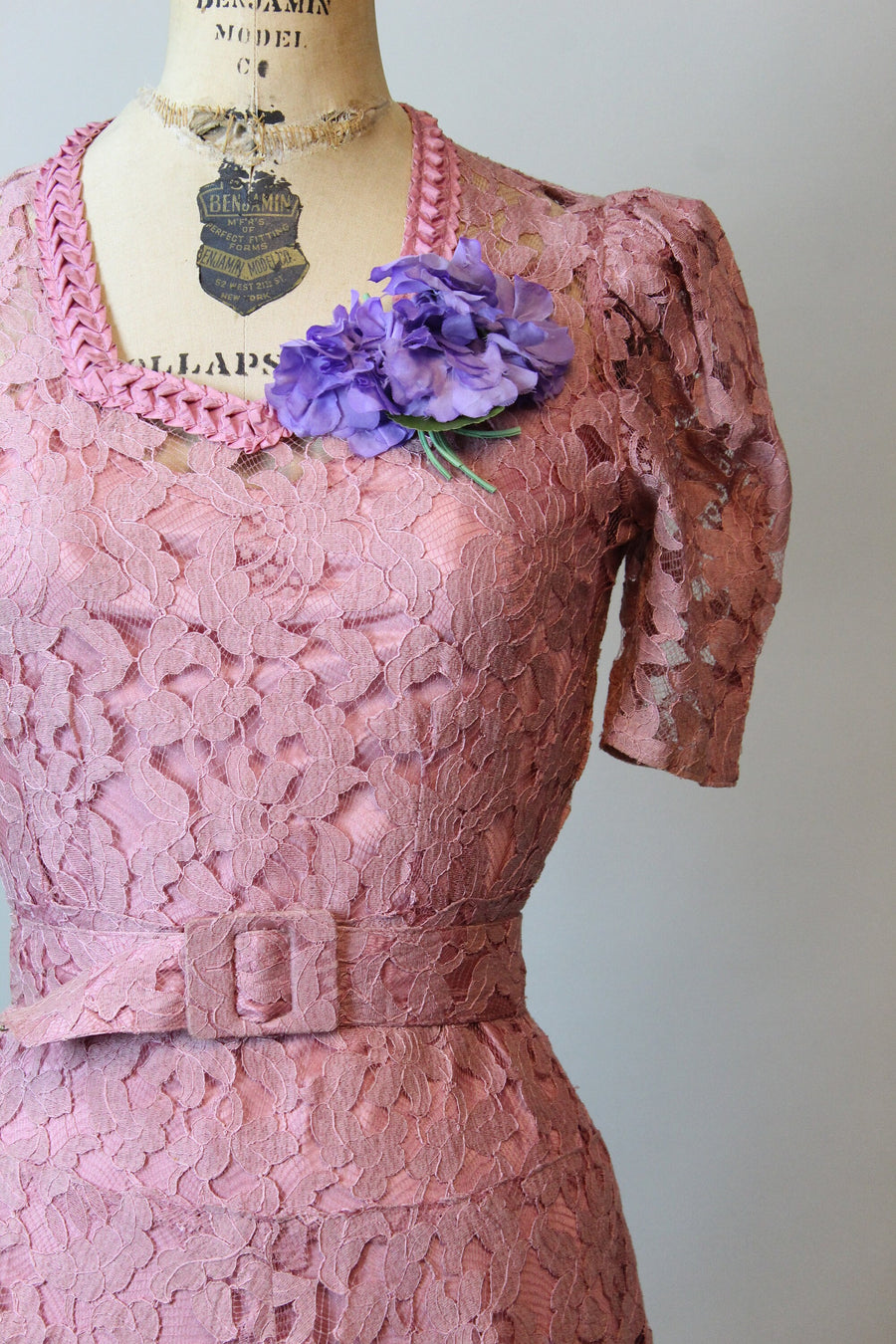 1930s two piece LACE PUFF SLEEVE dress xs | new spring summer