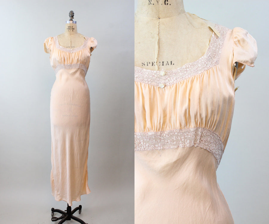 1930s TRILLIUM slip dress nightgown small medium | new spring summer