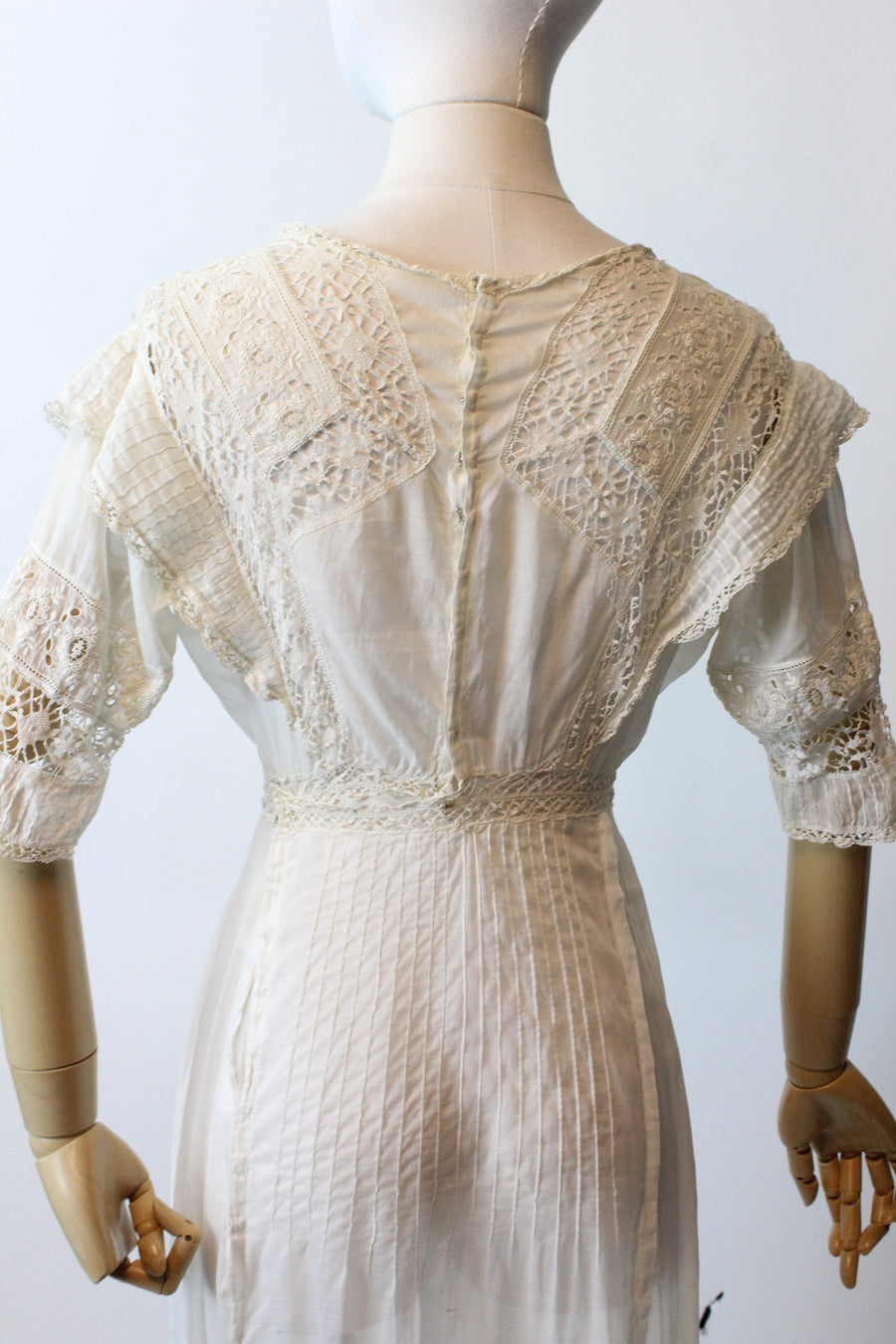 ANTIQUE 1910 EDWARDIAN cotton lace lingerie dress xxs | new spring summer