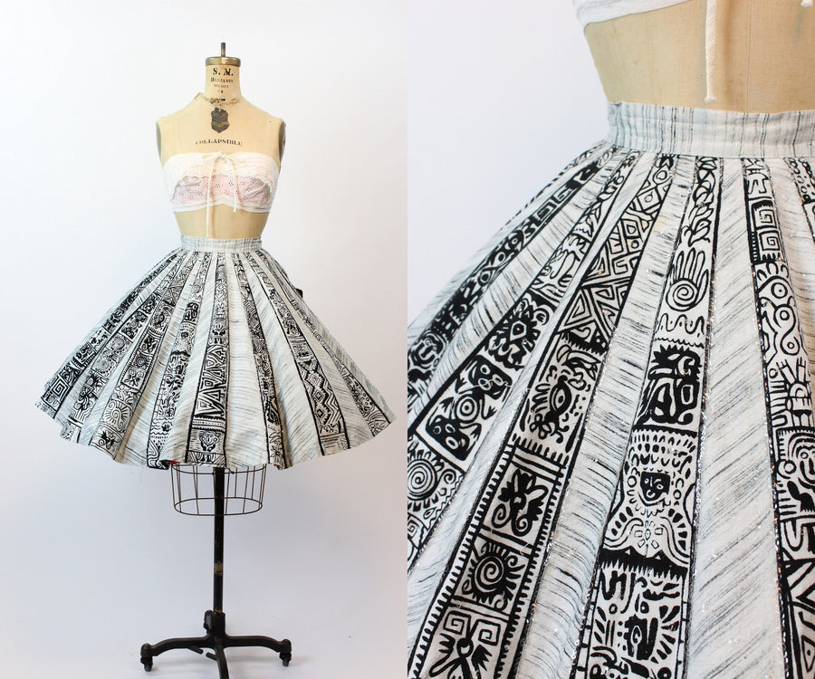 1950s mexican CIRCLE SEQUIN skirt xs | new spring summer