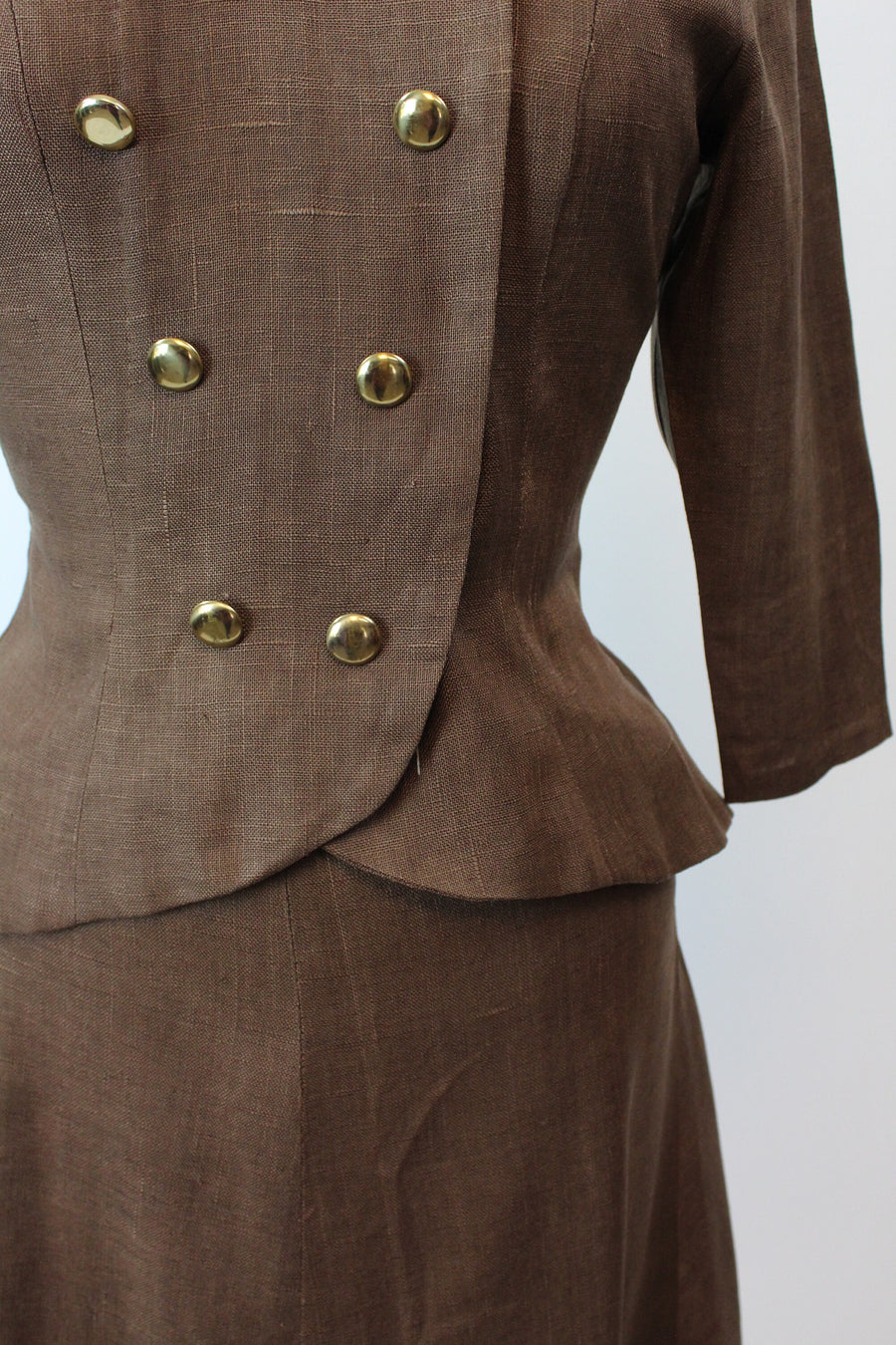 1940s SUMMER LINEN SUIT jacket and skirt xs | new spring summer