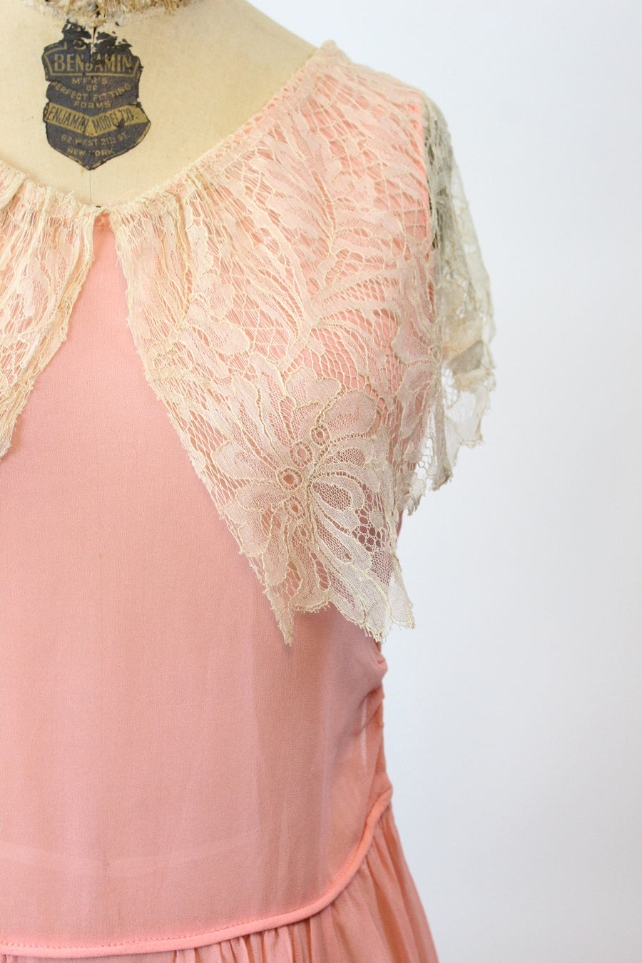 1920s MINT and pink silk LACE dress xs | new spring summer