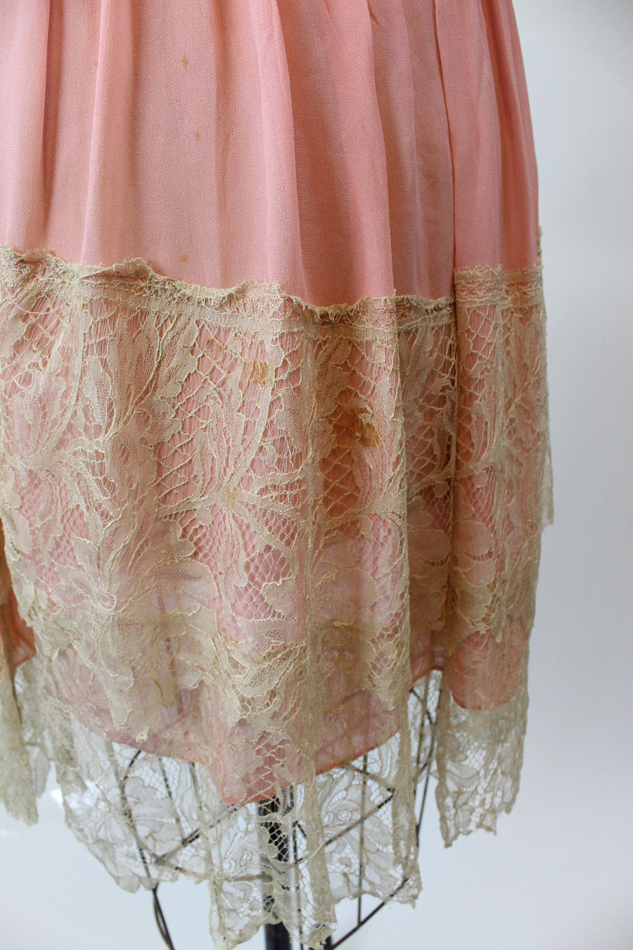 1920s MINT and pink silk LACE dress xs | new spring summer