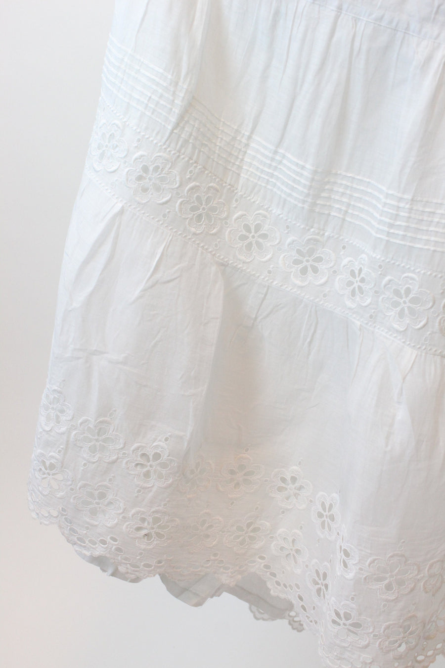 ANTIQUE edwardian EYELET cotton skirt all sizes | new spring summer