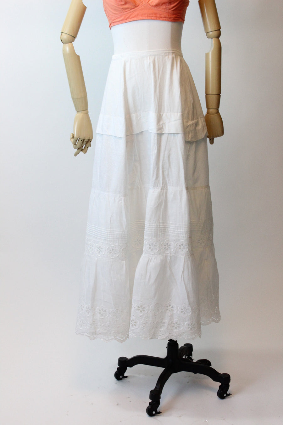 ANTIQUE edwardian EYELET cotton skirt all sizes | new spring summer