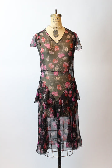 1930s SHEER tissue silk DAISY dress xs | new spring summer