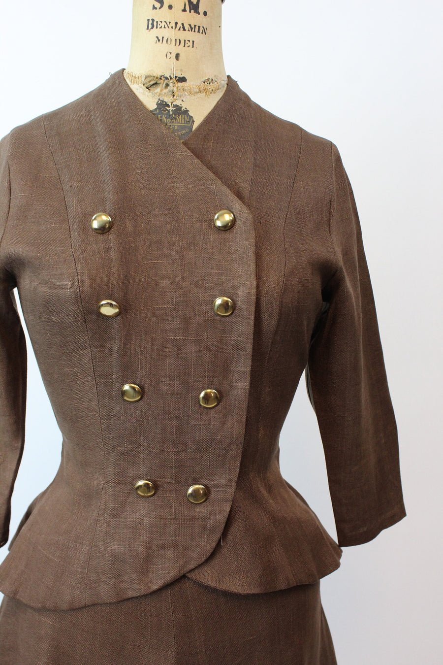 1940s SUMMER LINEN SUIT jacket and skirt xs | new spring summer