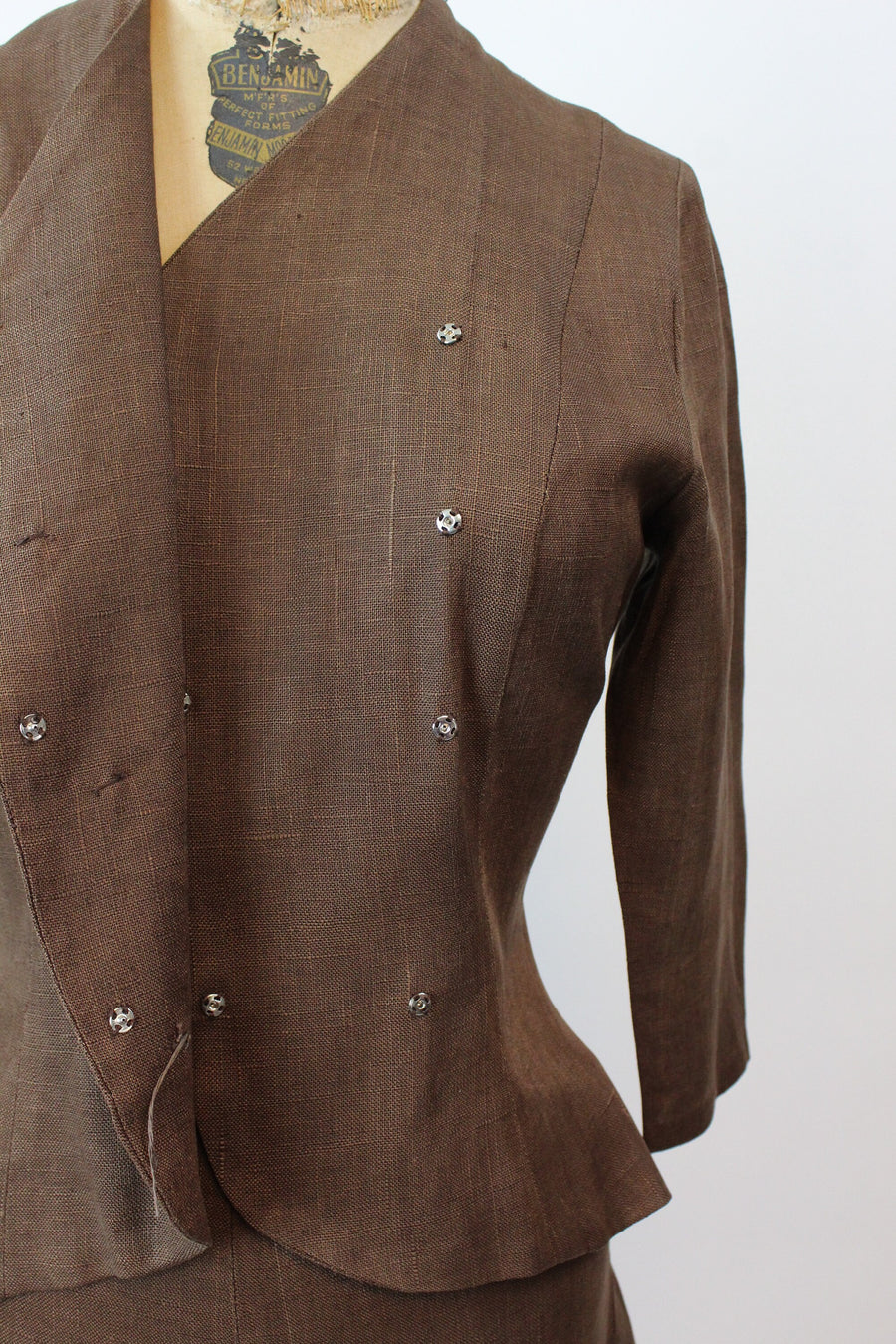 1940s SUMMER LINEN SUIT jacket and skirt xs | new spring summer