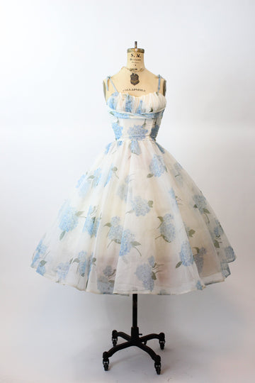 1950s HYDRANGEA PRINT organza dress xs | new spring summer