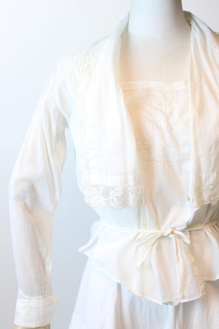 ANTIQUE 1910 cotton lace blouse small | new spring summer