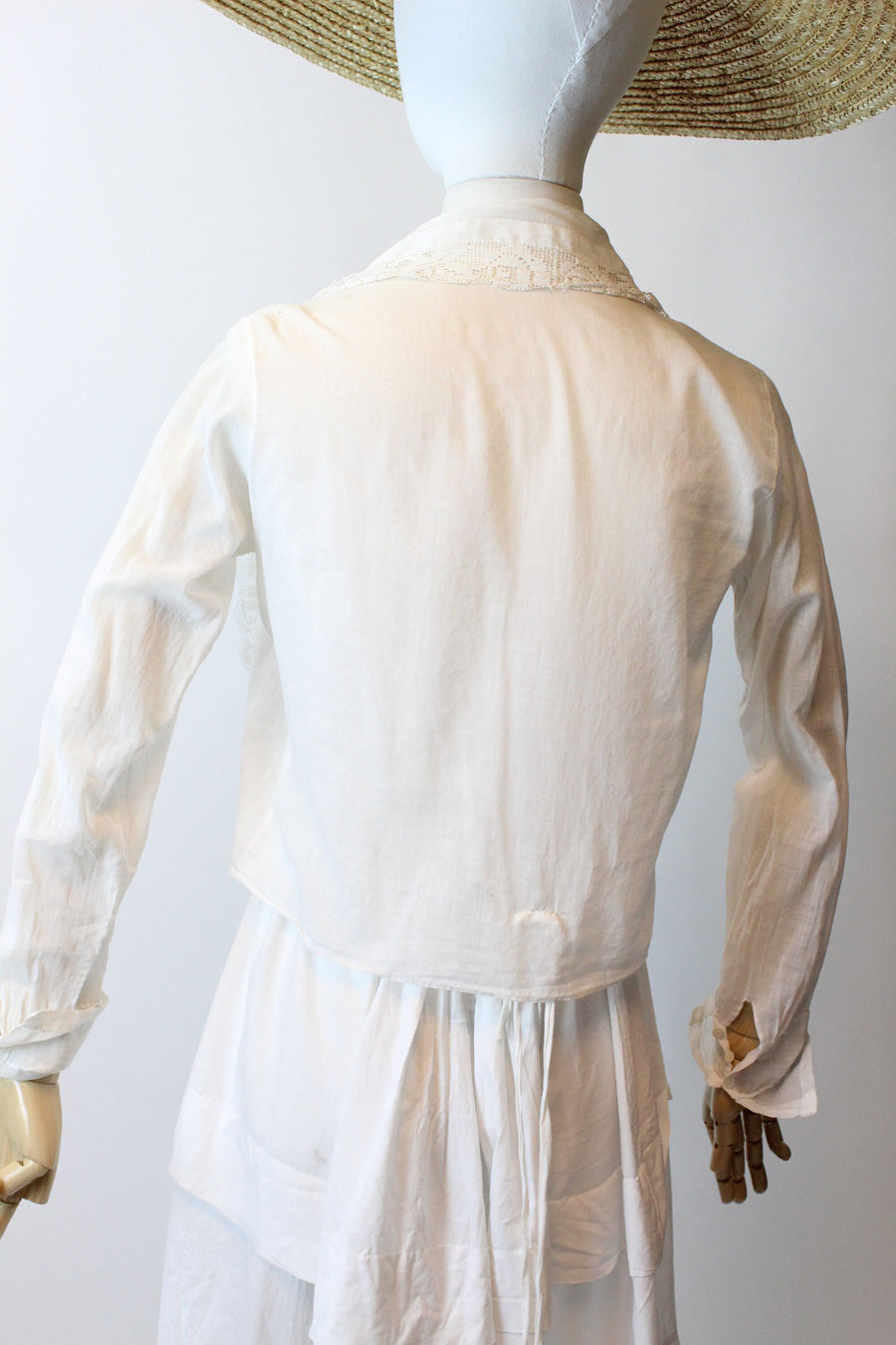 ANTIQUE 1910 cotton lace blouse small | new spring summer