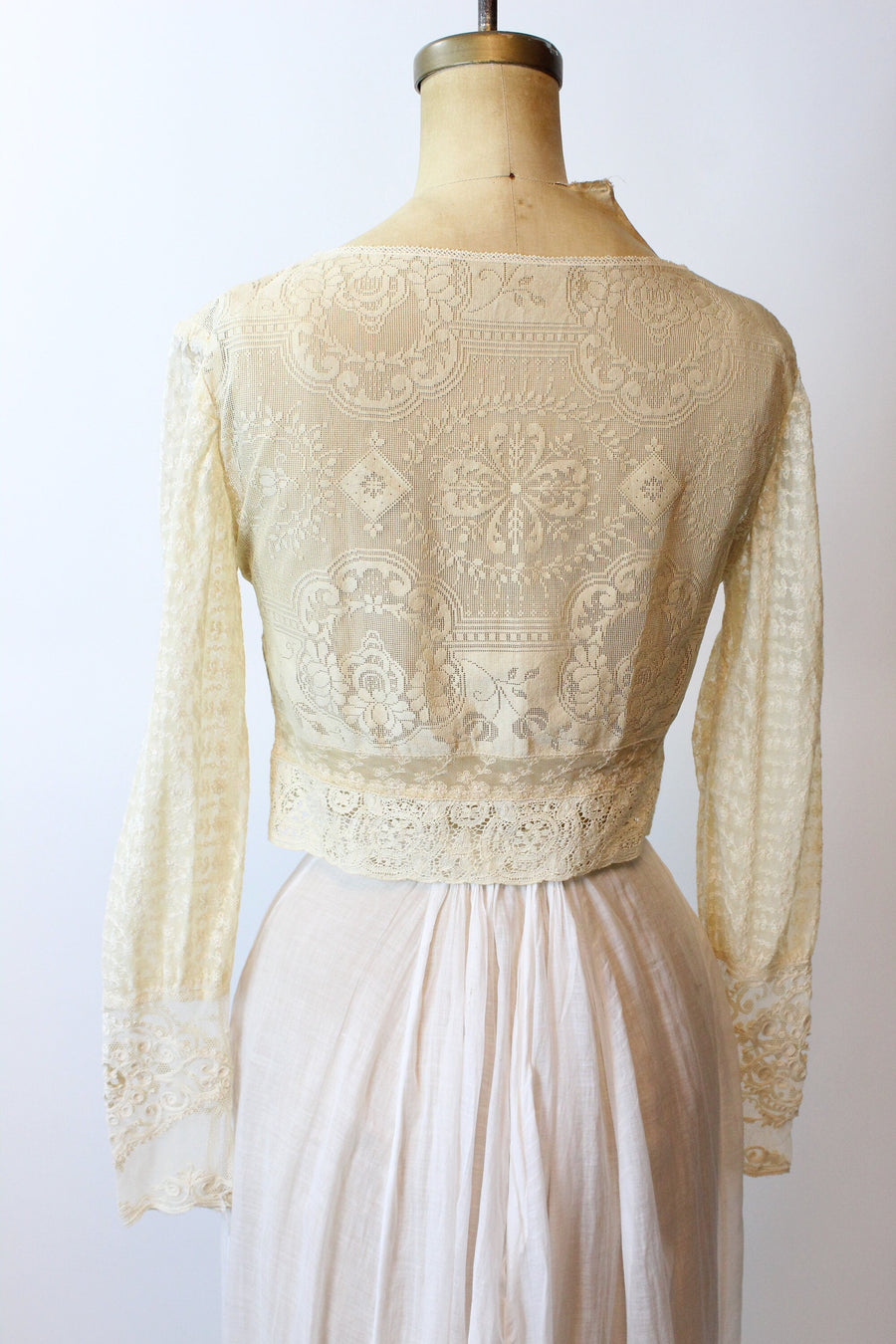 ANTIQUE edwardian lace CROPPED blouse small | new spring summer