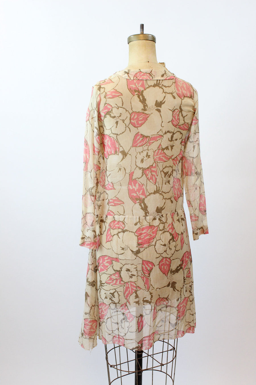 1920s COTTON voile floral dress xs | new spring summer