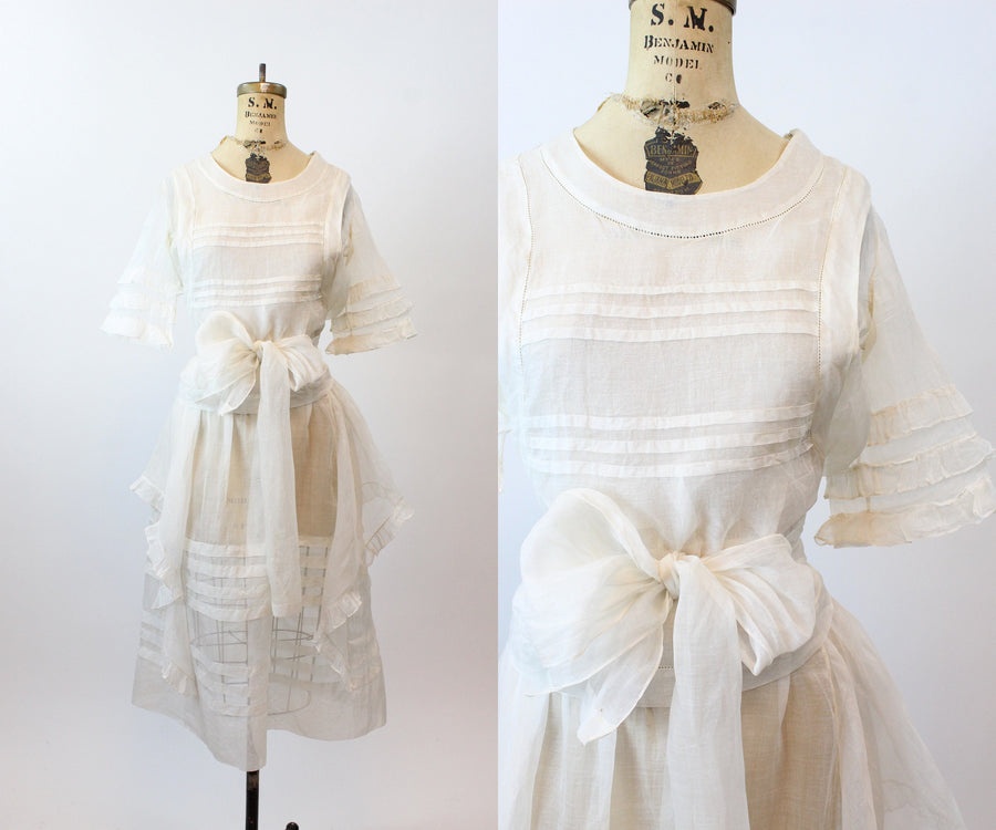 EDWARDIAN 1920s organdy dress small | new spring summer