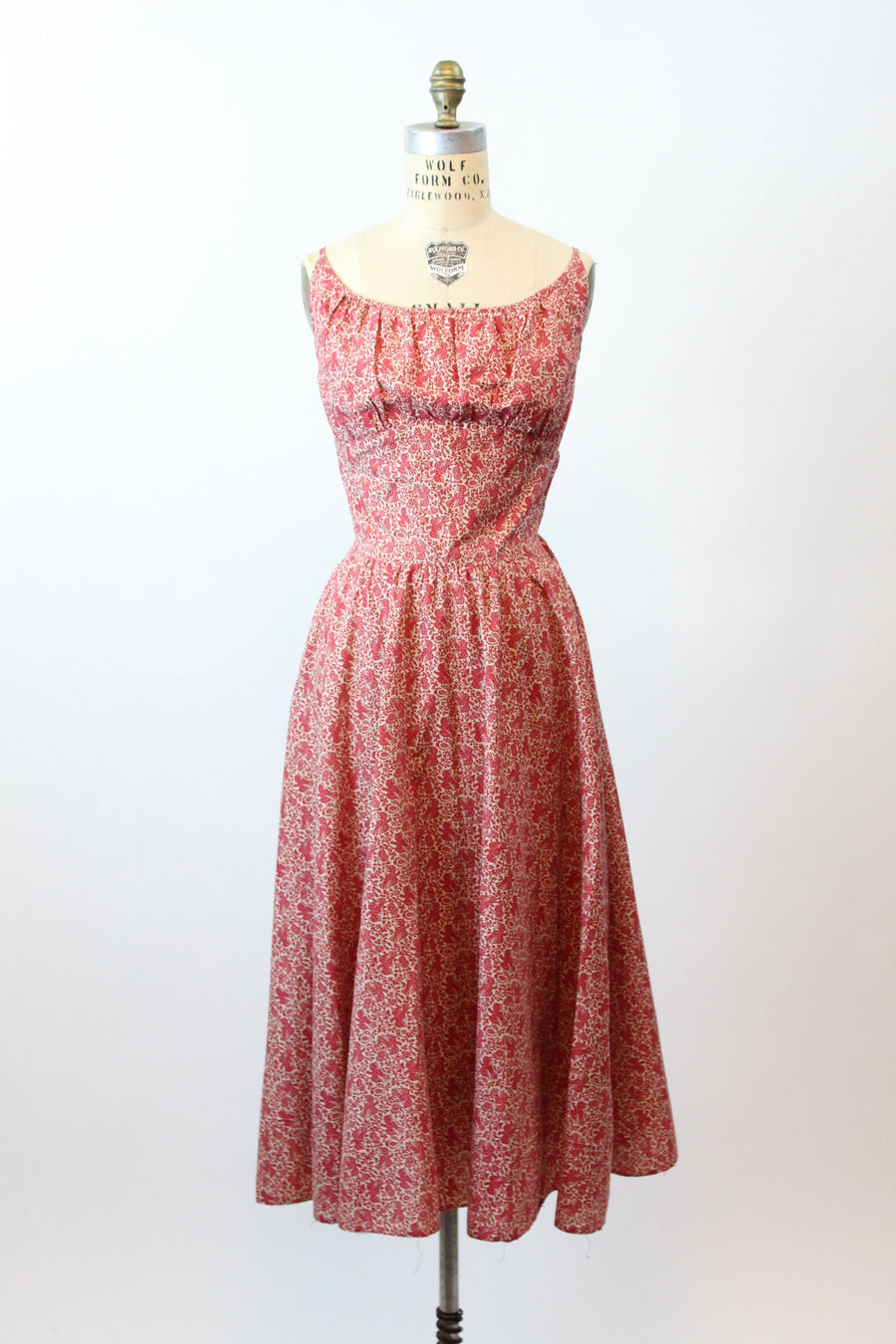 1950s BIRD novelty print PEASANT dress small | new spring summer