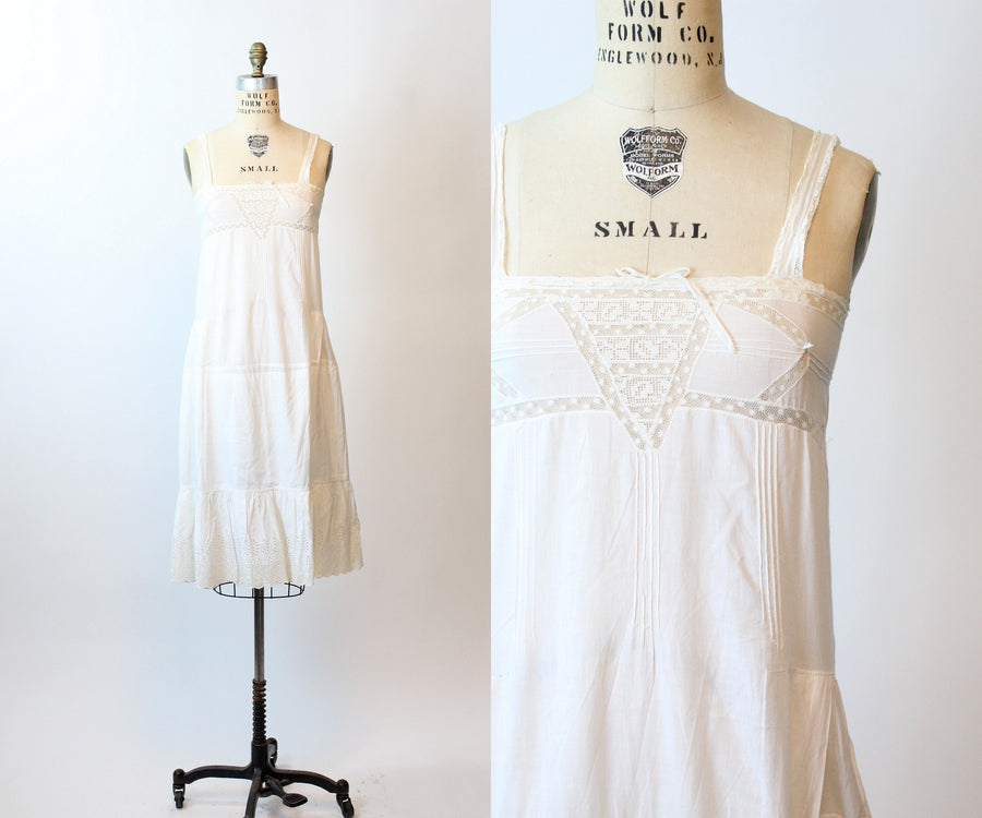 1910 EDWARDIAN cotton lingerie dress xs small | new spring summer