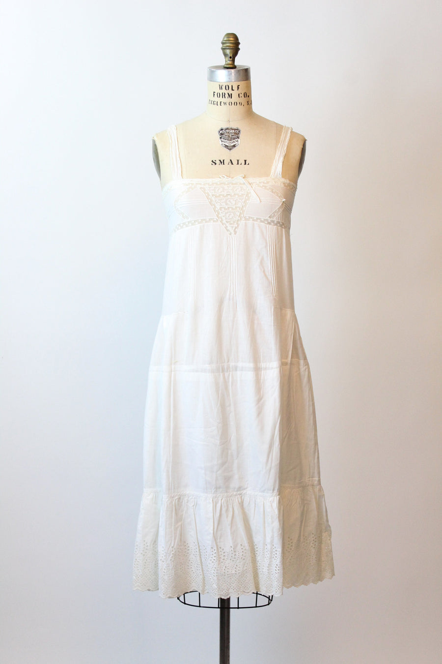 1910 EDWARDIAN cotton lingerie dress xs small | new spring summer