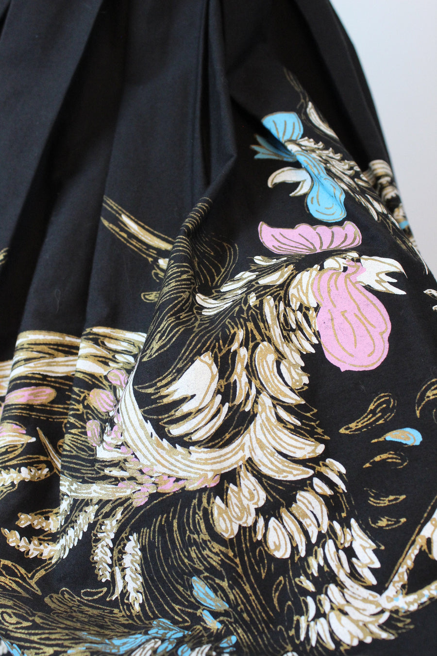 1950s ROOSTER print novelty dress xs | new spring summer