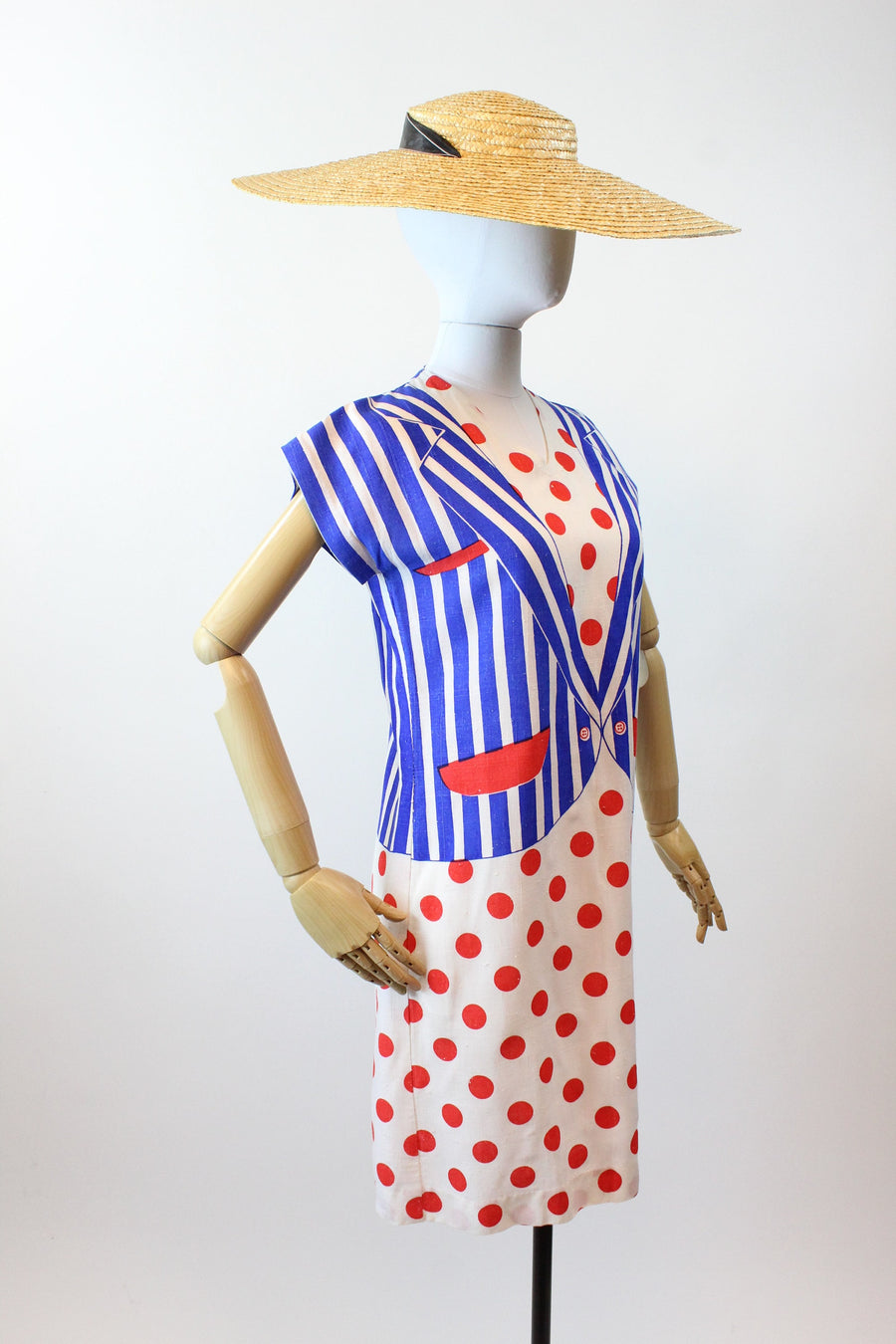 1960s TROMP L'OEIL cotton jacket dress small | new spring summer