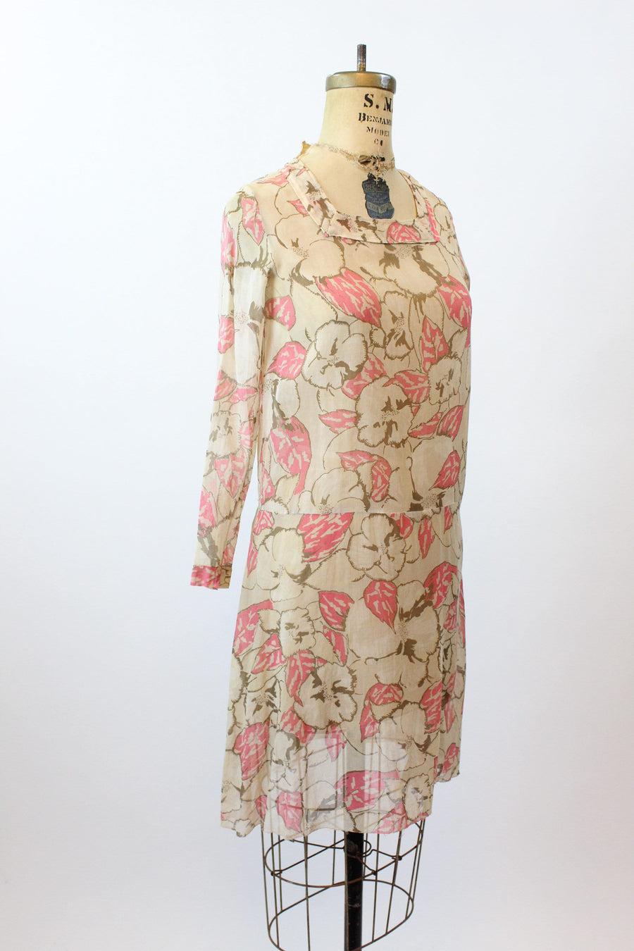 1920s COTTON voile floral dress xs | new spring summer