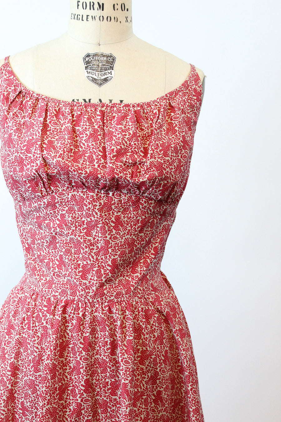 1950s BIRD novelty print PEASANT dress small | new spring summer