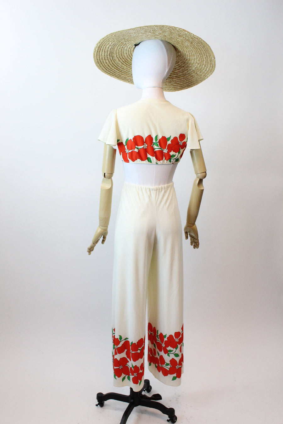 1970s does 1940s tie top and WRAP PANTS set xs | new spring summer