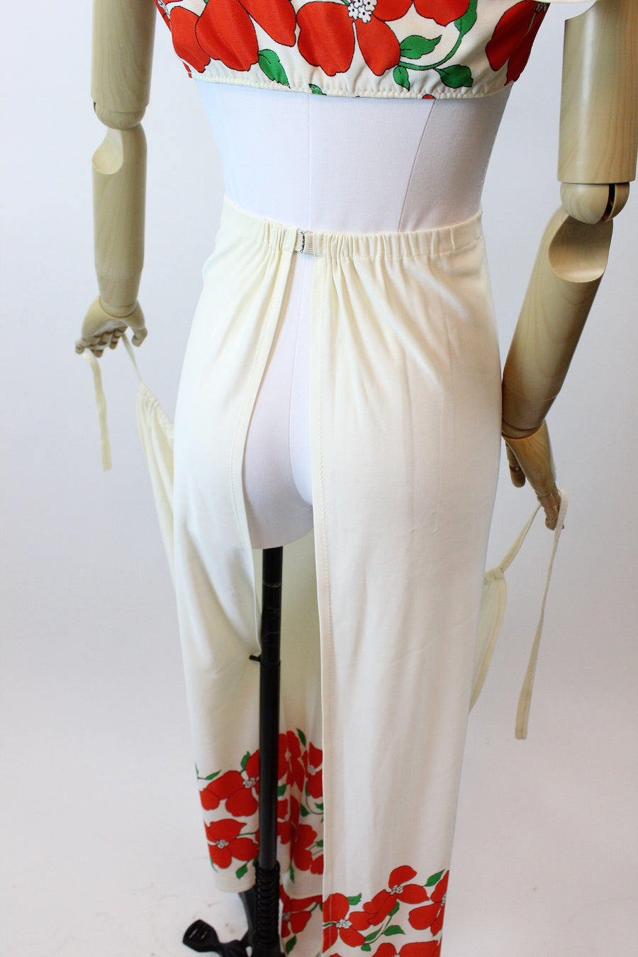 1970s does 1940s tie top and WRAP PANTS set xs | new spring summer