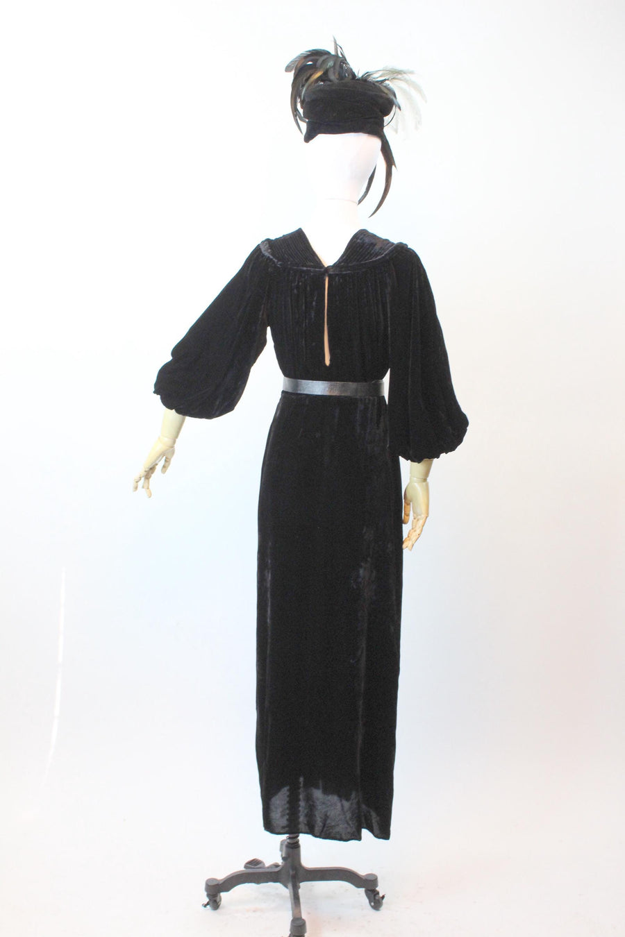 1930s BALLOON SLEEVES silk VELVET gown dress large | new fall winter