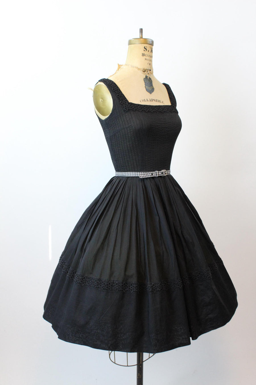 1950s JERRY GILDEN eyelet cotton dress xs | new fall winter