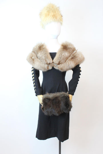 1930s FUR MUFF two in one handbag purse | new fall winter