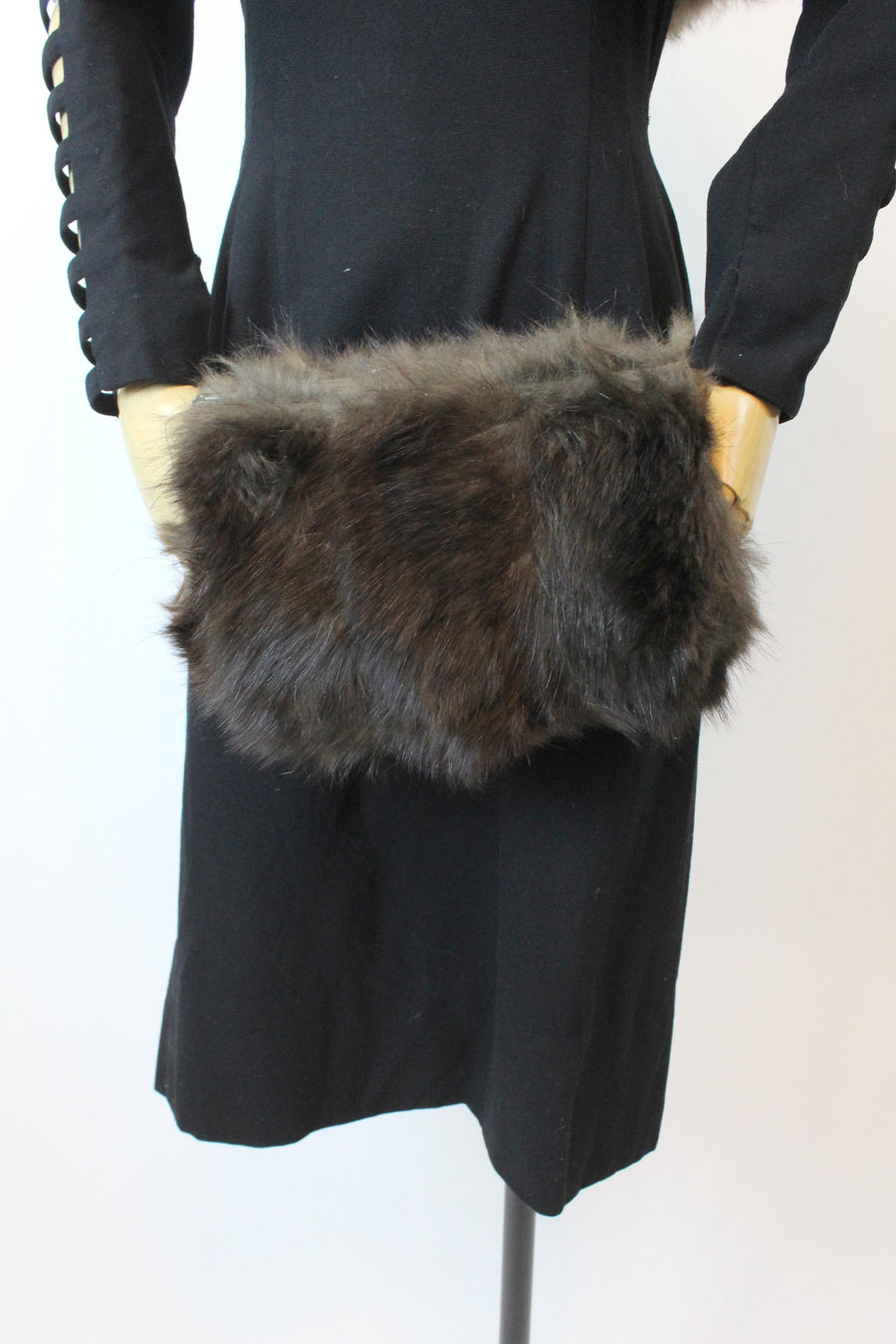 1930s FUR MUFF two in one handbag purse | new fall winter