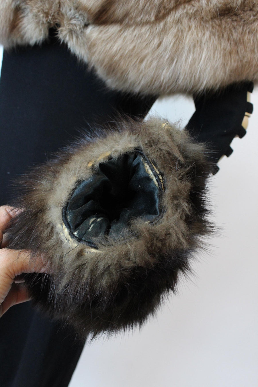 1930s FUR MUFF two in one handbag purse | new fall winter