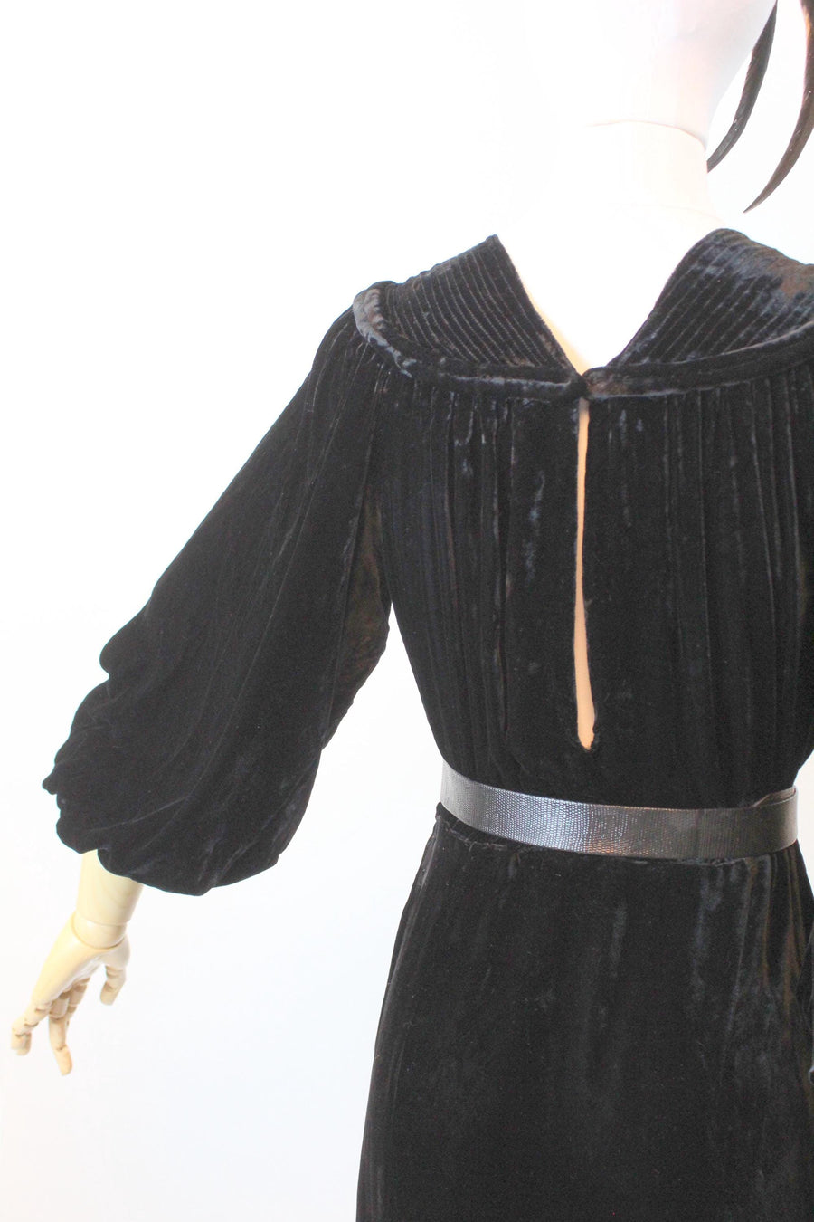 1930s BALLOON SLEEVES silk VELVET gown dress large | new fall winter