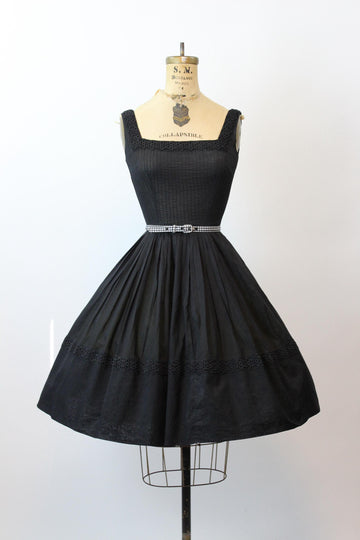 1950s JERRY GILDEN eyelet cotton dress xs | new fall winter