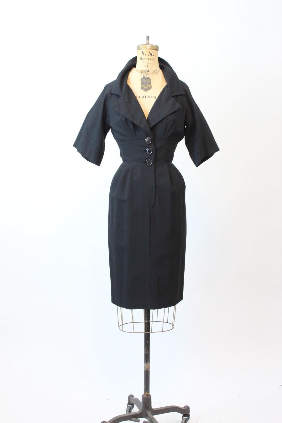 1950s JUNIOR ACCENT wool wiggle dress xs | new fall winter