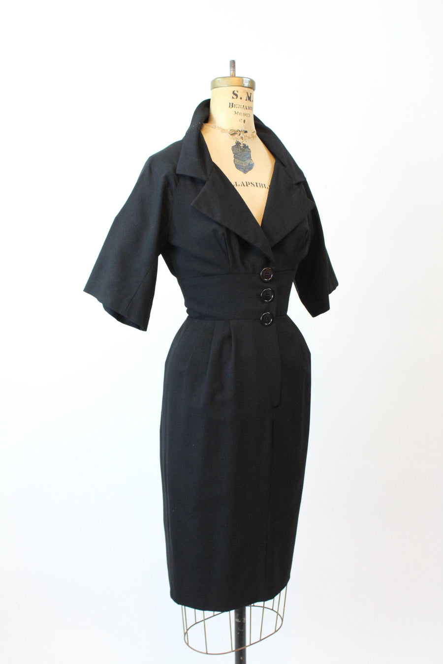 1950s JUNIOR ACCENT wool wiggle dress xs | new fall winter