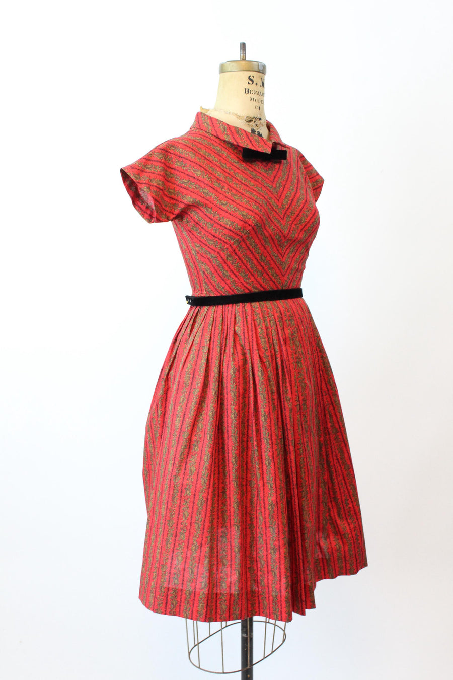 1950s TOMMY CAROL cotton floral dress xxs | new fall winter