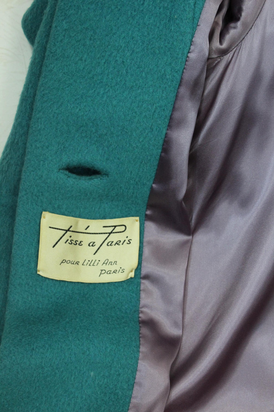 1960s 1965 LILLI ANN turquoise mohair coat | new fall winter