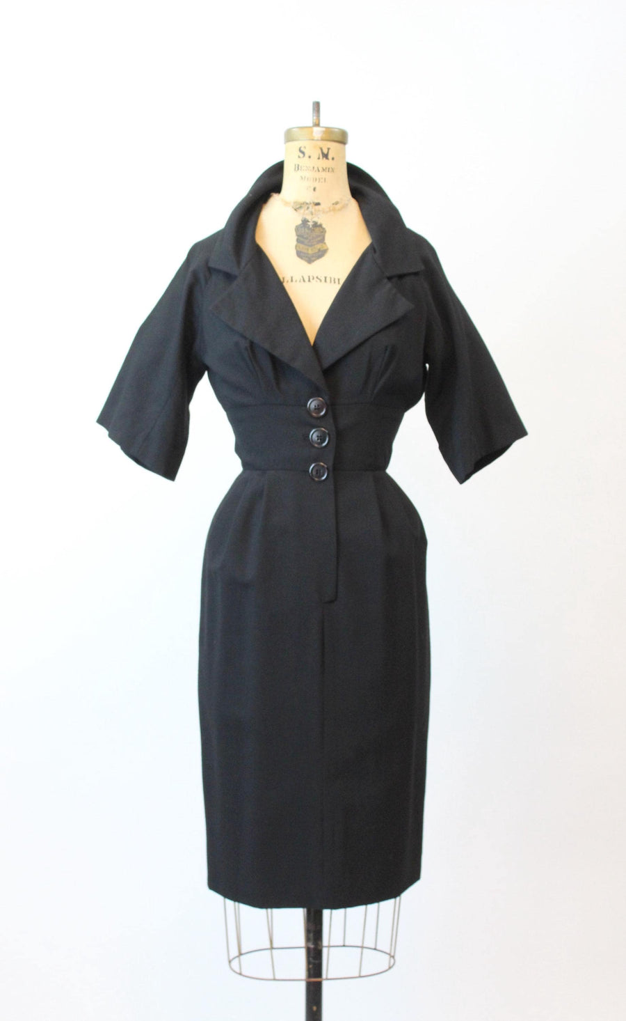 1950s JUNIOR ACCENT wool wiggle dress xs | new fall winter