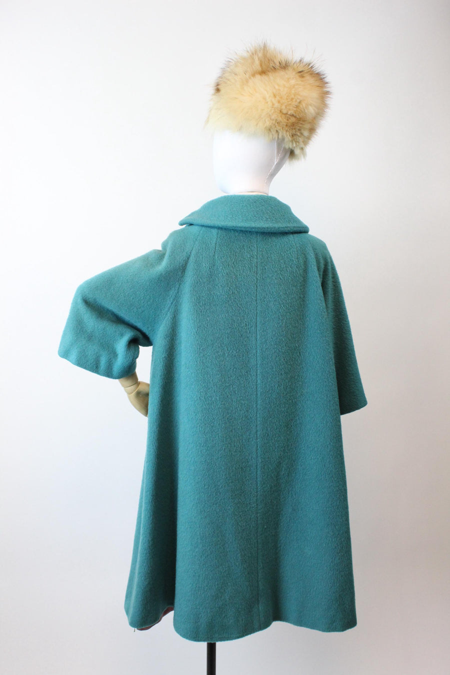 1960s 1965 LILLI ANN turquoise mohair coat | new fall winter