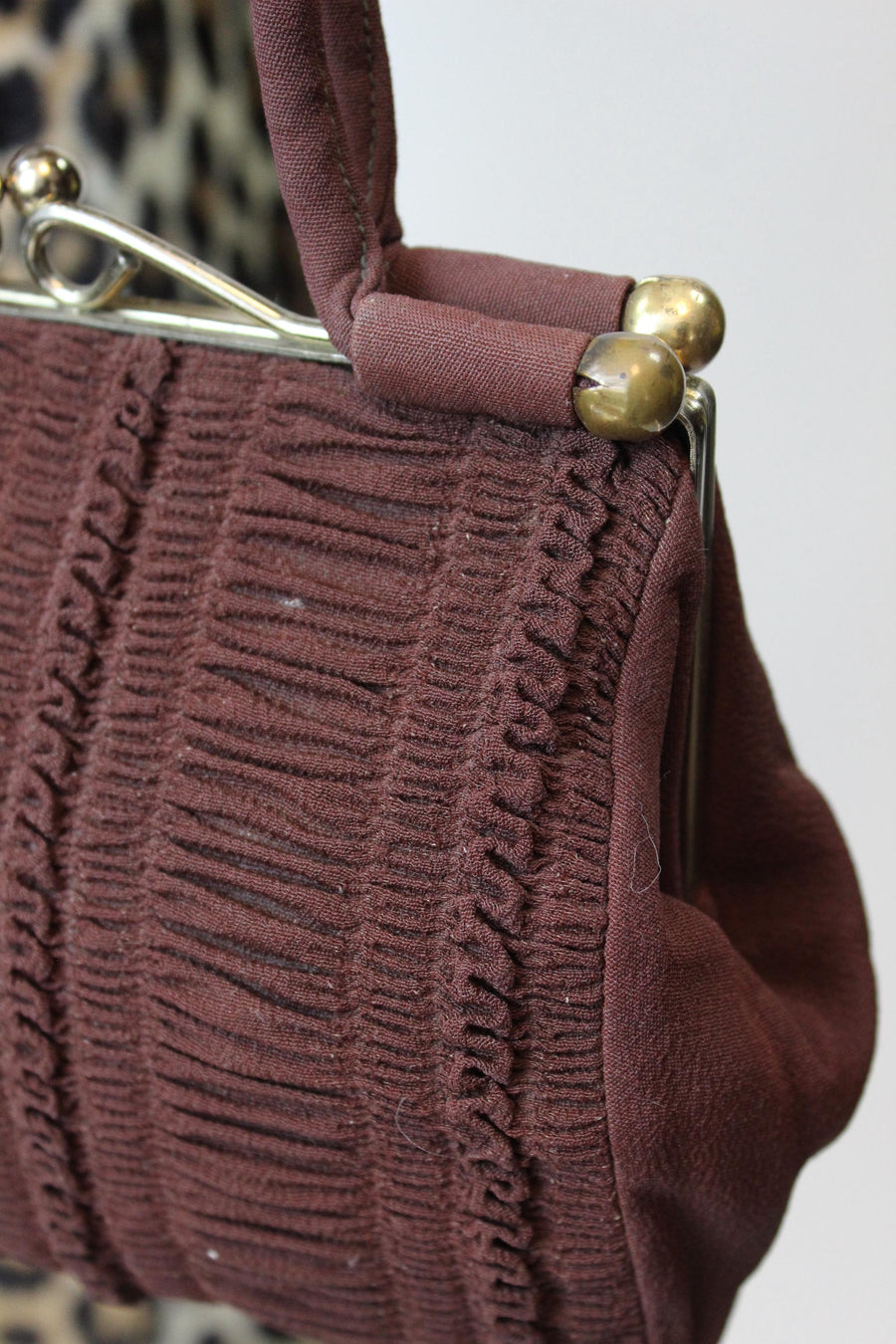 1940s BURGUNDY rayon ruched PURSE bag | new fall winter