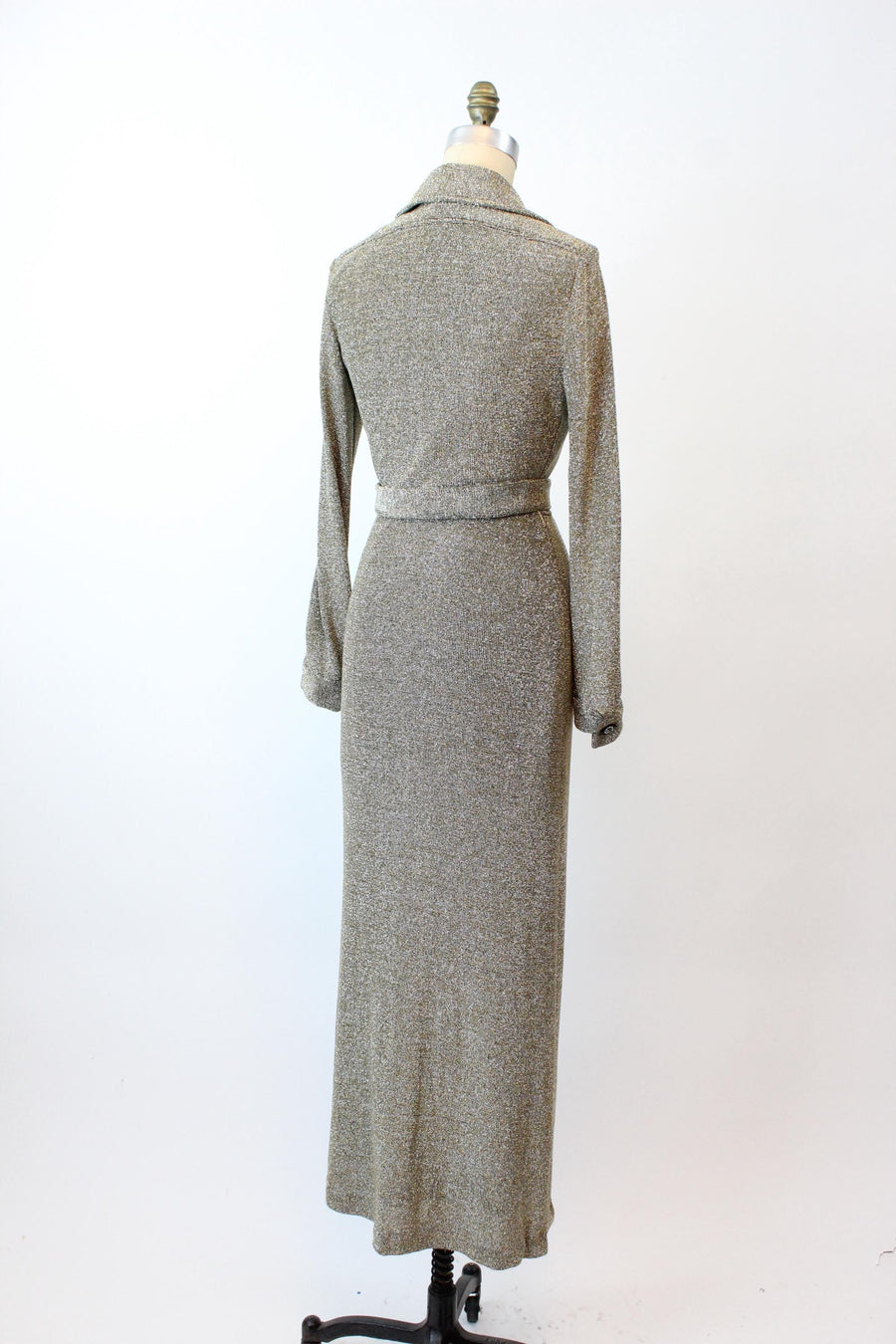 1960s FUTURA COUTURE LUREX knit gown dress medium | new fall winter