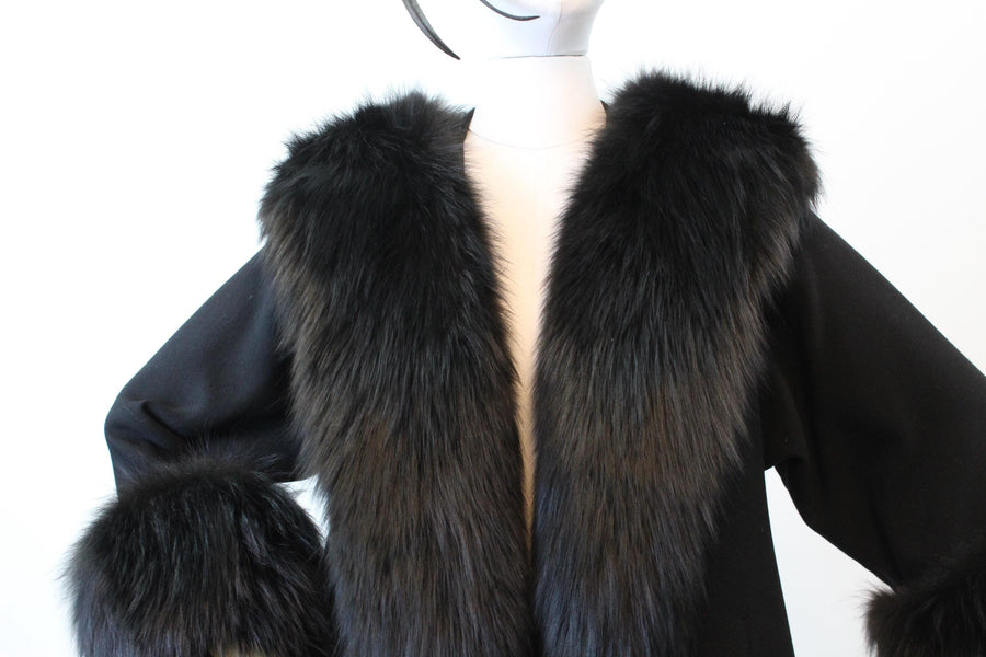 1960s MATLIN FOX fur wool coat small medium | new fall winter