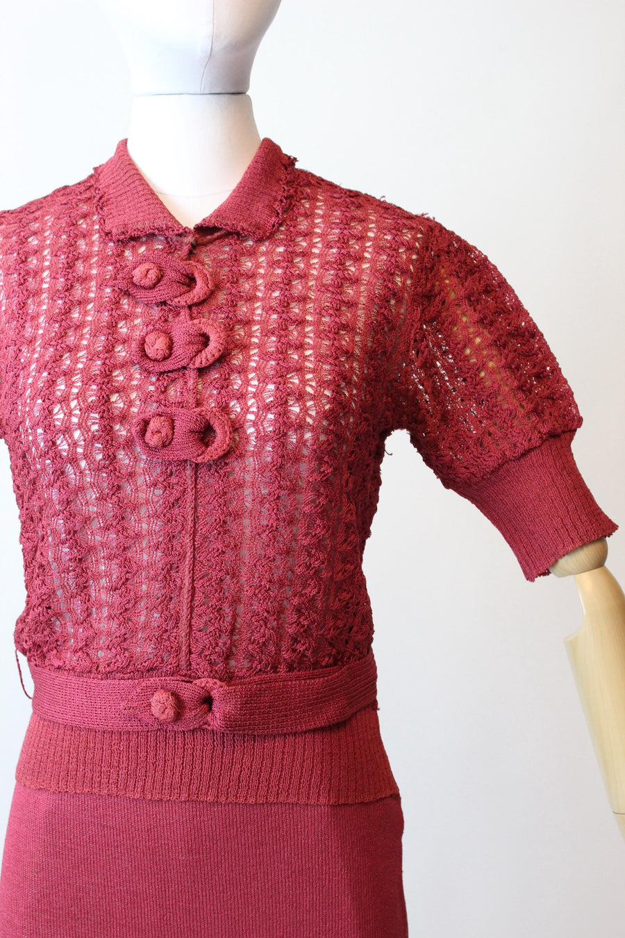 1930s KNIT THREE PIECE sweater set small | new fall winter