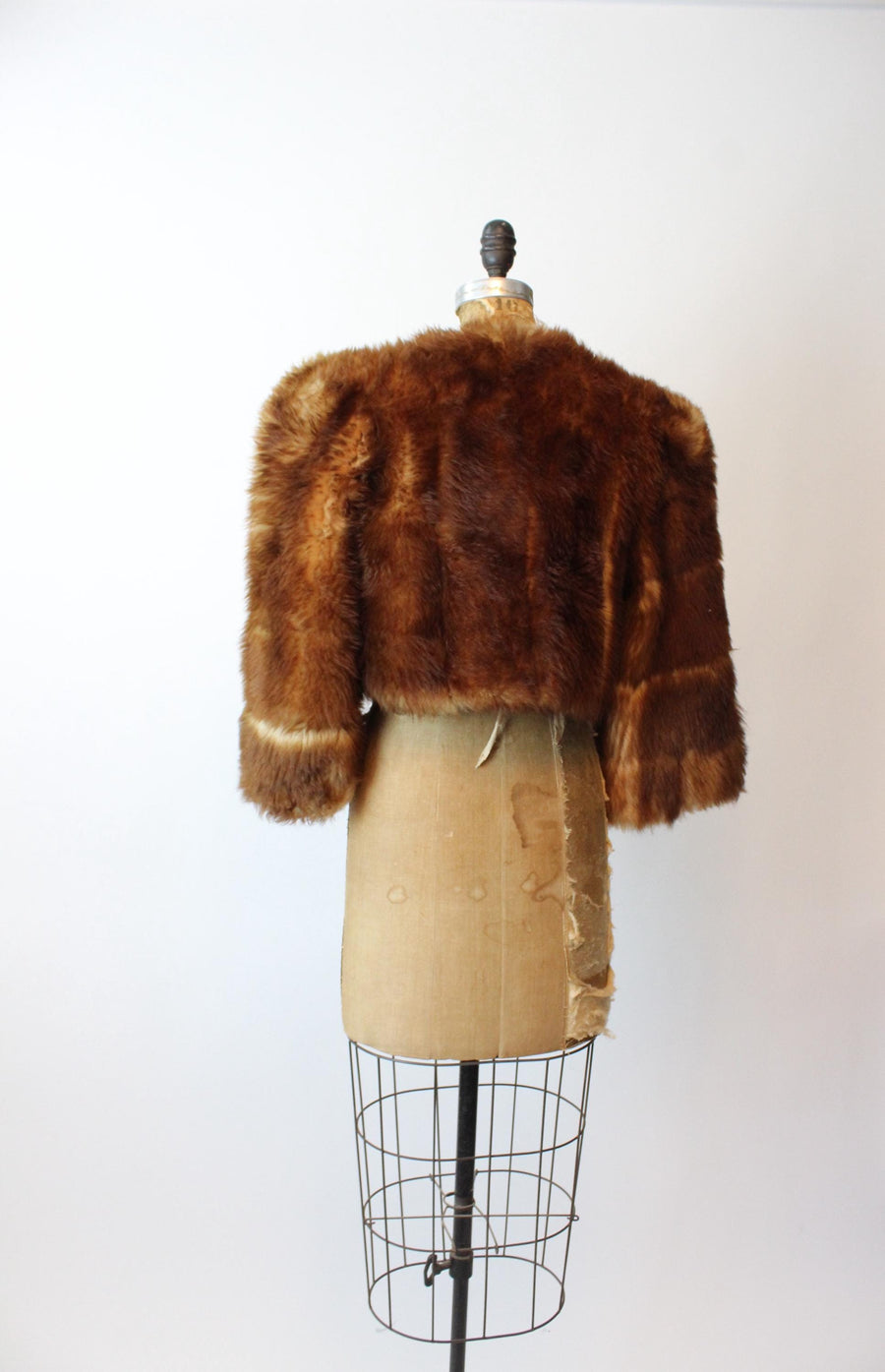 1940s HUGE SHOULDERS bell sleeves FUR jacket small medium | new fall winter