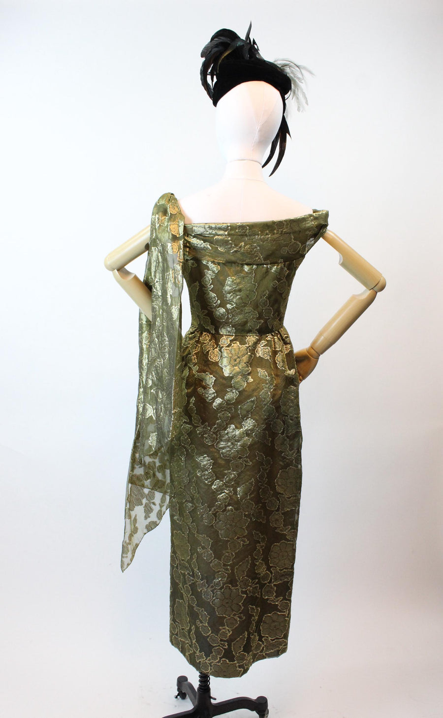 1980s PAULINE TRIGERE silk GOLD gown dress small | new fall winter